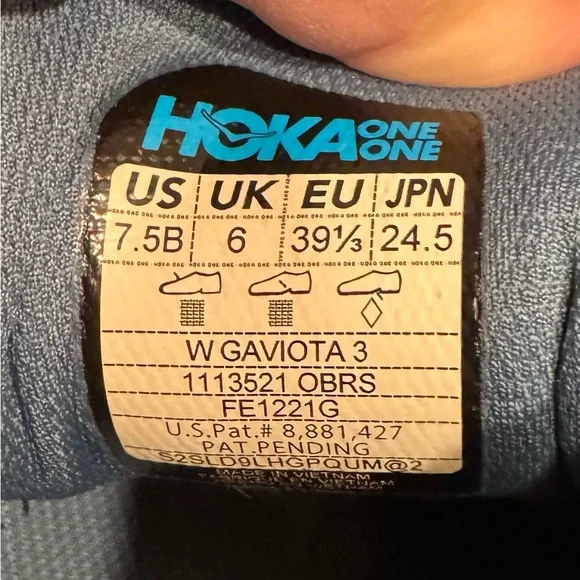 Hoka One One Gaviota 3 Women's Size 7.5B Navy Athletic Shoes - Picture 5 of 5